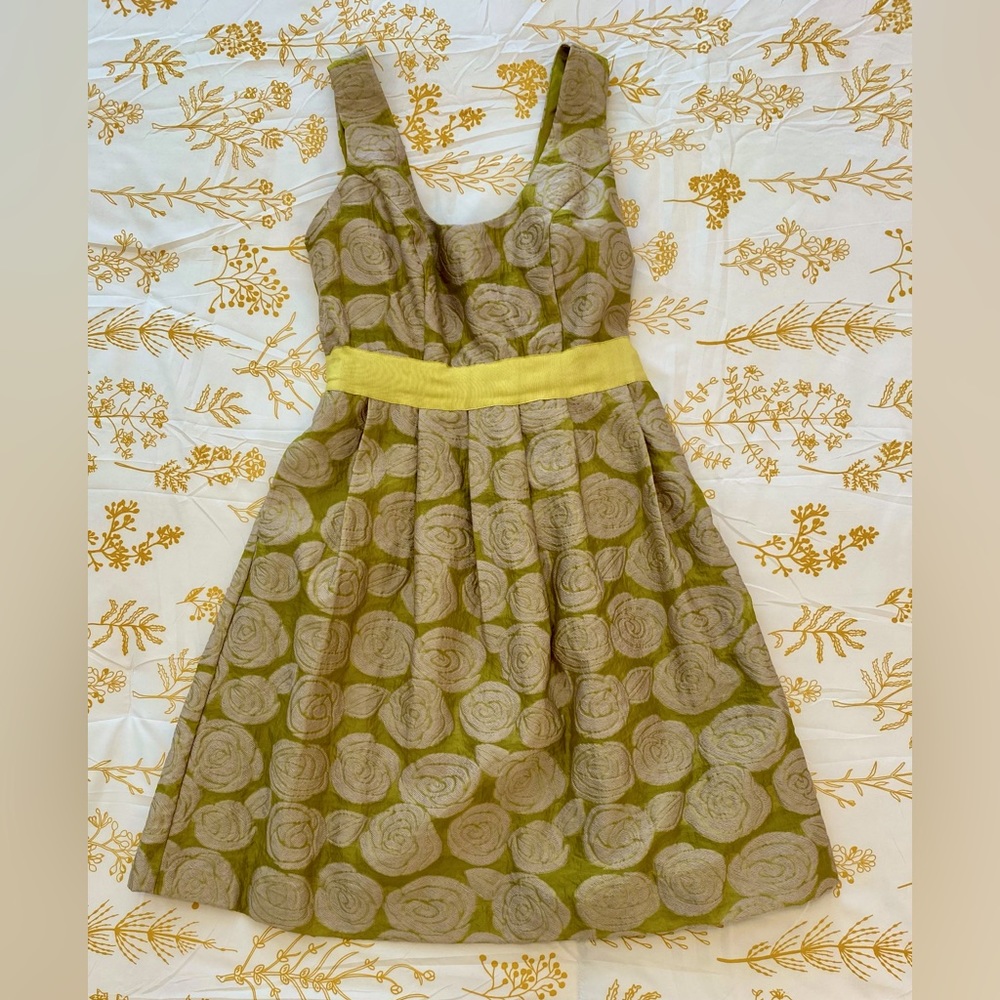 Aidan Mattox pocket swing dress - chartreuse (6)